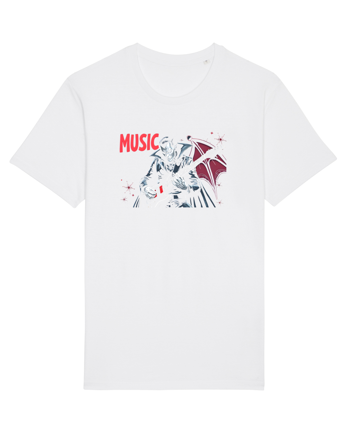Tricou mânecă scurtă Unisex Rocker White