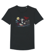 HALLOWEEN -  DRACULA DJ  & LUPI URLAND  & SCHELET Tricou mânecă scurtă guler larg Bărbat Skater