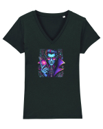 DRACULA   -  NEON HI TECH - TELEFON Tricou mânecă scurtă guler V Damă Evoker