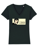 Wednesday  - Not friend material - citat  Tricou mânecă scurtă guler V Damă Evoker