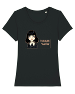 Wednesday  - It`s not my fault - citat  Tricou mânecă scurtă guler larg fitted Damă Expresser