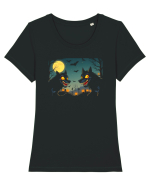 LUPI - LUNA -  LILIECI  - AMUZANT Tricou mânecă scurtă guler larg fitted Damă Expresser