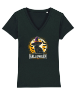 PISICA - HALLOWEEN 2 Tricou mânecă scurtă guler V Damă Evoker