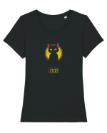 PISICA NEAGRA, ORA 13 / CEASUL  RAU Tricou mânecă scurtă guler larg fitted Damă Expresser