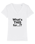 What's this for...?! Tricou mânecă scurtă guler V Damă Evoker