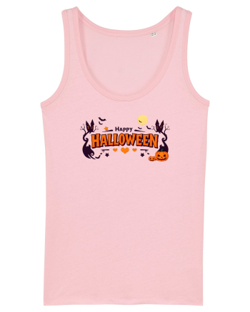 HAPPY HALLOWEEN - inimioare, casute, dovleci, luna plina Cotton Pink