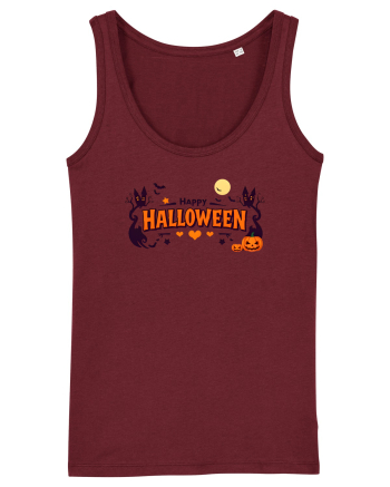 HAPPY HALLOWEEN - inimioare, casute, dovleci, luna plina Burgundy