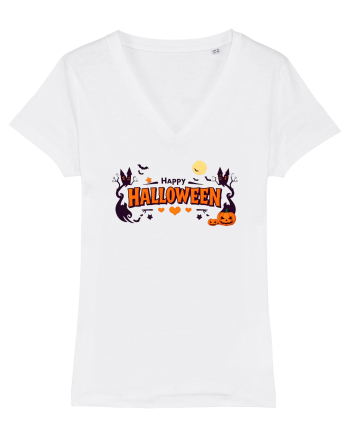HAPPY HALLOWEEN - inimioare, casute, dovleci, luna plina White