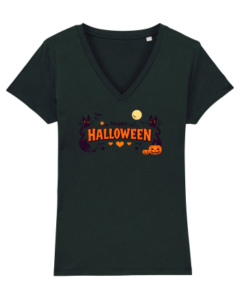 HAPPY HALLOWEEN - inimioare, casute, dovleci, luna plina Black