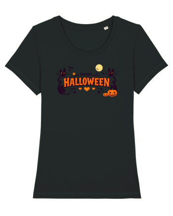 HAPPY HALLOWEEN - inimioare, casute, dovleci, luna plina Black