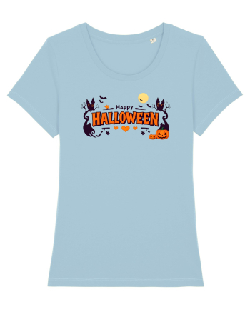 HAPPY HALLOWEEN - inimioare, casute, dovleci, luna plina Sky Blue