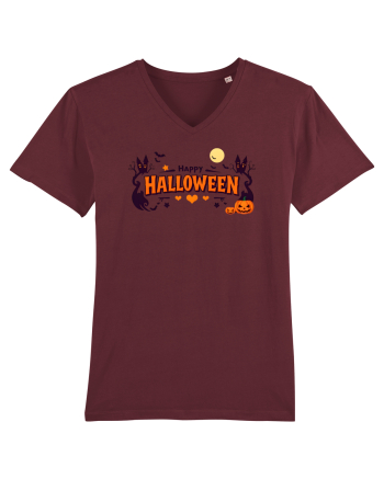 HAPPY HALLOWEEN - inimioare, casute, dovleci, luna plina Burgundy
