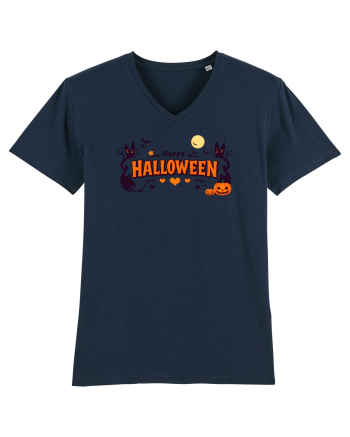 HAPPY HALLOWEEN - inimioare, casute, dovleci, luna plina French Navy