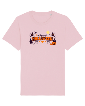 HAPPY HALLOWEEN - inimioare, casute, dovleci, luna plina Cotton Pink