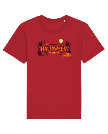 HAPPY HALLOWEEN - inimioare, casute, dovleci, luna plina Red