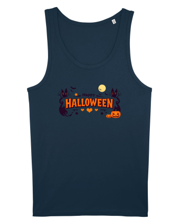 HAPPY HALLOWEEN - inimioare, casute, dovleci, luna plina Navy