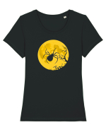 HALLOWEEN - PAIANJEN - LUNA PLINA  Tricou mânecă scurtă guler larg fitted Damă Expresser