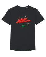 Merry Christmas  Tricou mânecă scurtă guler larg Bărbat Skater