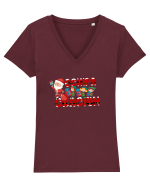 Echipa Craciun  Tricou mânecă scurtă guler V Damă Evoker