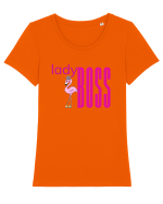Lady boss Tricou mânecă scurtă guler larg fitted Damă Expresser