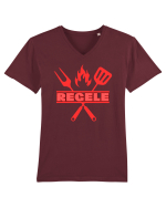 Regele gratarului  Tricou mânecă scurtă guler V Bărbat Presenter