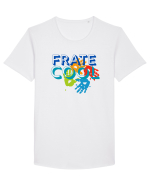 Frate cool Tricou mânecă scurtă guler larg Bărbat Skater