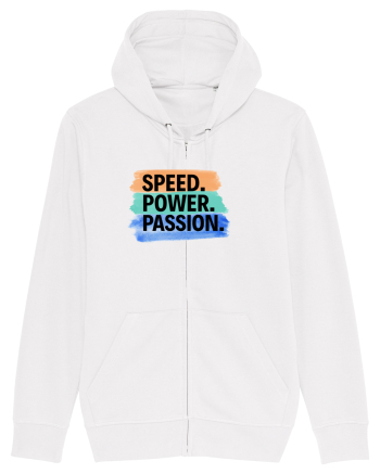 Speed. Power.  Passion.  White