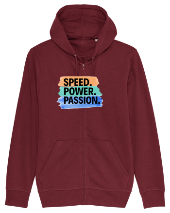 Speed. Power.  Passion.  Burgundy
