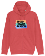 Speed. Power.  Passion.  Hanorac cu fermoar Unisex Connector