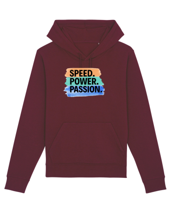 Speed. Power.  Passion.  Burgundy