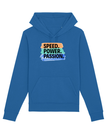 Speed. Power.  Passion.  Royal Blue