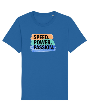 Speed. Power.  Passion.  Royal Blue