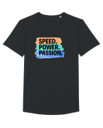 Speed. Power.  Passion.  Tricou mânecă scurtă guler larg Bărbat Skater