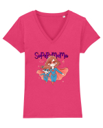 Super-mama Tricou mânecă scurtă guler V Damă Evoker