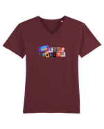 Retro vibse Tricou mânecă scurtă guler V Bărbat Presenter