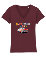 Vintage from Tricou mânecă scurtă guler V Damă Evoker