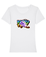 Retro time Tricou mânecă scurtă guler larg fitted Damă Expresser