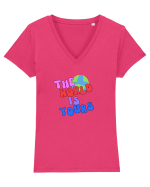 The world is yours Tricou mânecă scurtă guler V Damă Evoker