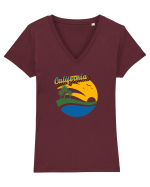California  Tricou mânecă scurtă guler V Damă Evoker