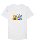 Dinosaur Tricou mânecă scurtă guler larg Bărbat Skater