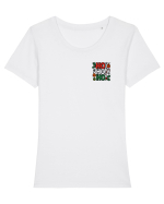 HO, HO , HO - lateral 2 Tricou mânecă scurtă guler larg fitted Damă Expresser