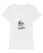 MERRY CHRISTMAS! - Mos Craciun cu ochelari Tricou mânecă scurtă guler V Damă Evoker
