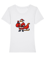 MOS CRACIUN EXISTA Tricou mânecă scurtă guler larg fitted Damă Expresser