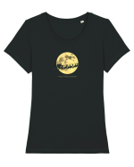 MOS CRACIUN EXISTA - Mos Craciun & sanie & reni & luna Tricou mânecă scurtă guler larg fitted Damă Expresser