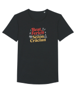 BEAT, FERICIT =  SEZON CRACIUN Tricou mânecă scurtă guler larg Bărbat Skater