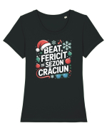 BEAT, FERICIT =  SEZON CRACIUN 2 Tricou mânecă scurtă guler larg fitted Damă Expresser