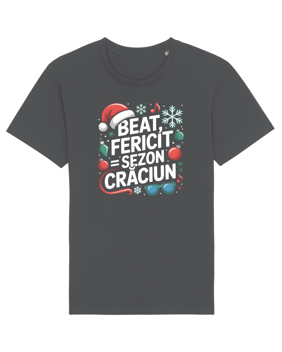 Tricou mânecă scurtă Unisex Rocker Anthracite