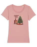 CALDURA SOBEI DE ACASA - CRACIUN - NOSTALGIA COPILARIEI Tricou mânecă scurtă guler larg fitted Damă Expresser