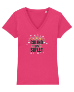 COLIND DIN SUFLET  Tricou mânecă scurtă guler V Damă Evoker
