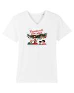 COZONAC CALD - INIMA PLINA - POM CRACIUN  Tricou mânecă scurtă guler V Bărbat Presenter